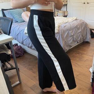 White striped black sweatpants Size S H&M